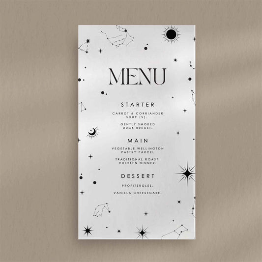 Freya Menu - Ivy and Gold Wedding Stationery