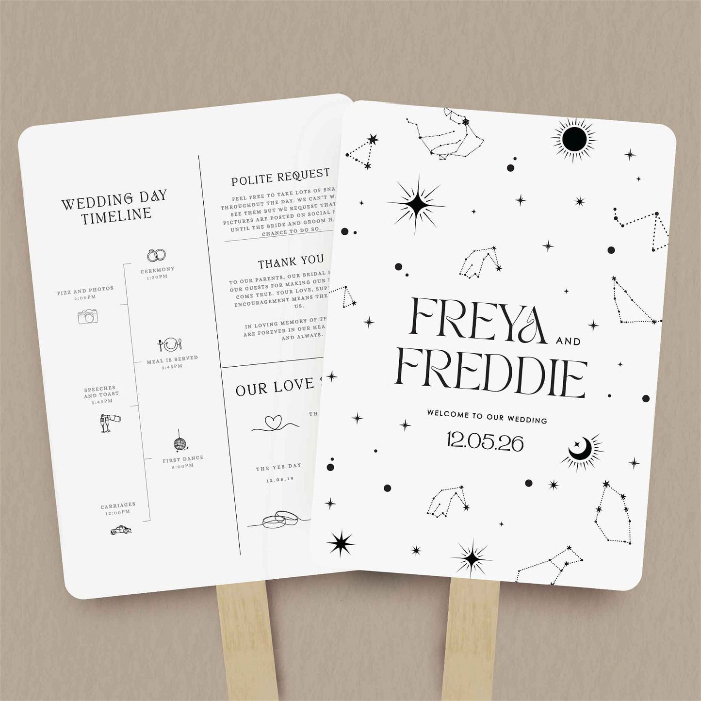 Freya Order Of Service - Ivy and Gold Wedding Stationery