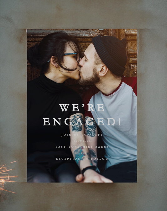 Full Photo Digital Engagement Party Invitation - Ivy and Gold Wedding Stationery