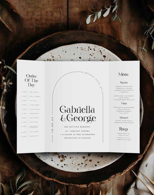 Gabriella | Arch Gatefold Invitation - Ivy and Gold Wedding Stationery