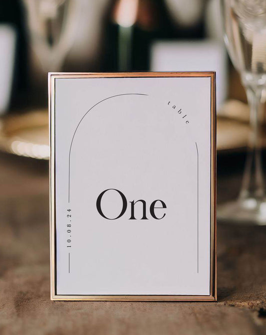 Gabriella | Arch Table Number - Ivy and Gold Wedding Stationery