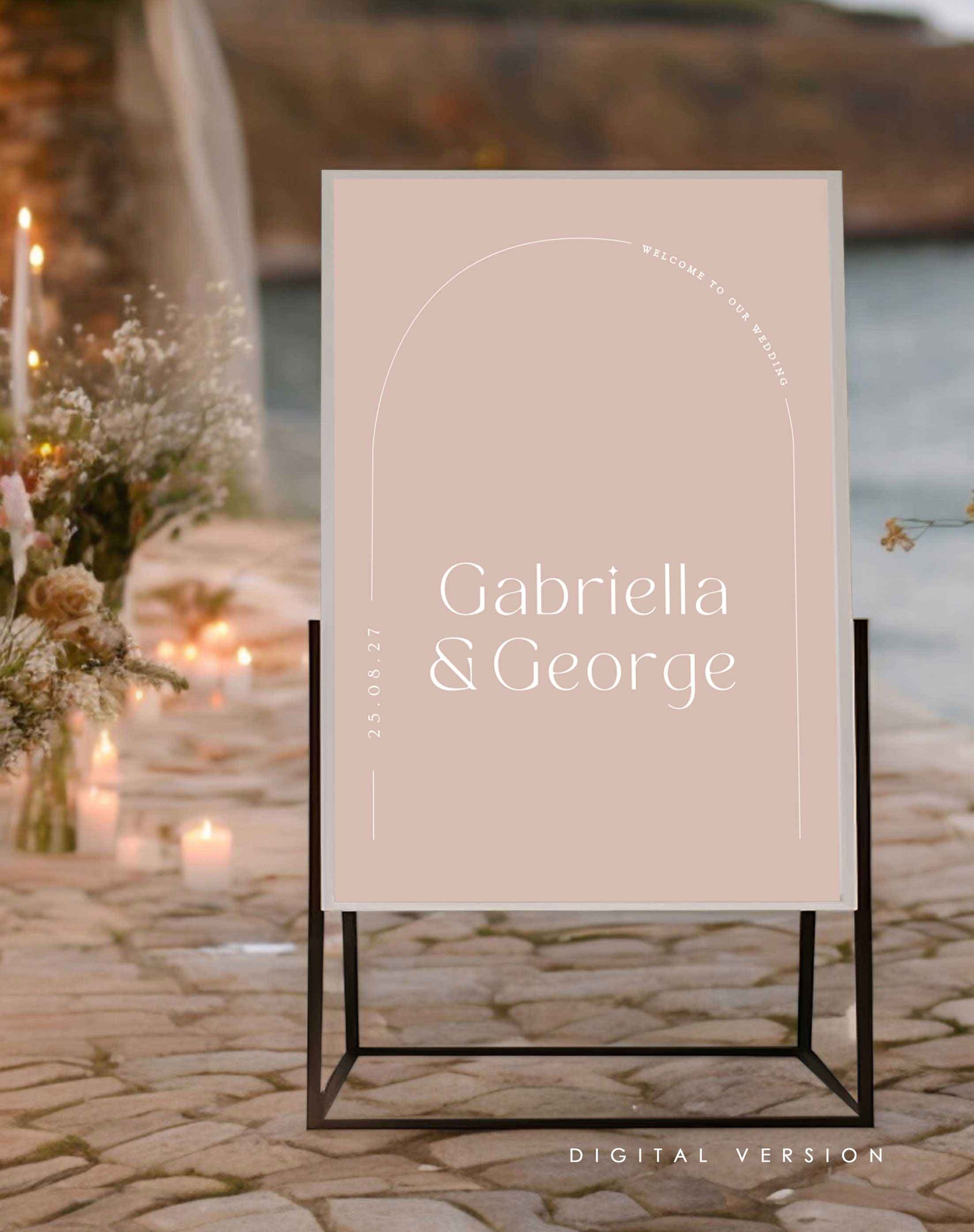 Gabriella | Arch Welcome Sign - Ivy and Gold Wedding Stationery