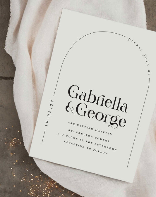 Gabriella | Arch Wedding Invitation - Ivy and Gold Wedding Stationery