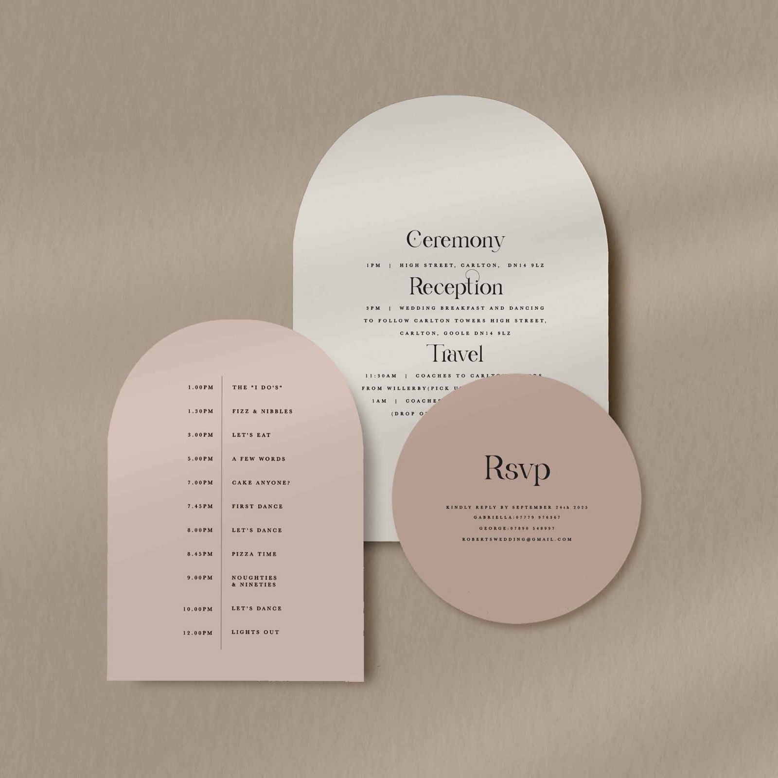 Gabriella | Arch Wedding Invitation - Ivy and Gold Wedding Stationery