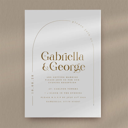 Gabriella Evening Invitation - Ivy and Gold Wedding Stationery