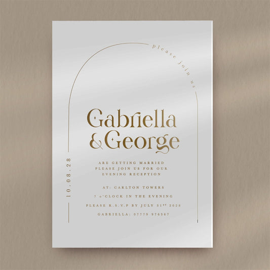Gabriella Evening Invitation - Ivy and Gold Wedding Stationery