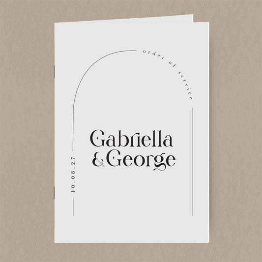 Gabriella Order Of Service - Ivy and Gold Wedding Stationery