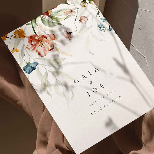 Gaia Floral Wedding Save The Date