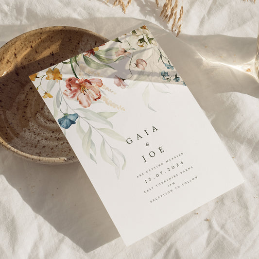 Gaia Floral Wedding Invitations
