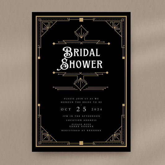 Art Deco Bridal Shower Invitation