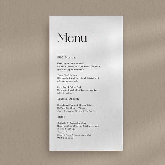 Gianna Menu - Ivy and Gold Wedding Stationery