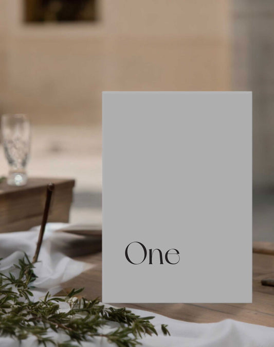 Gianna | Minimalist Table Number - Ivy and Gold Wedding Stationery