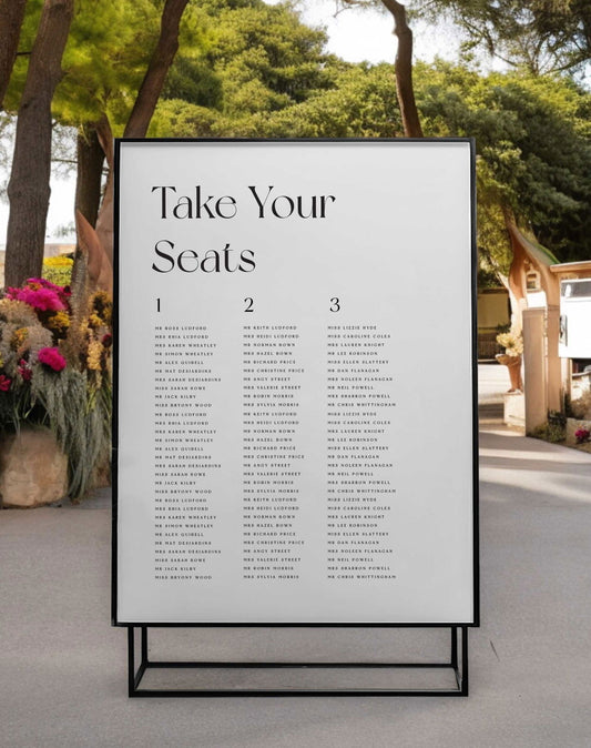 Gianna | Simple Seating Plan - Ivy and Gold Wedding Stationery
