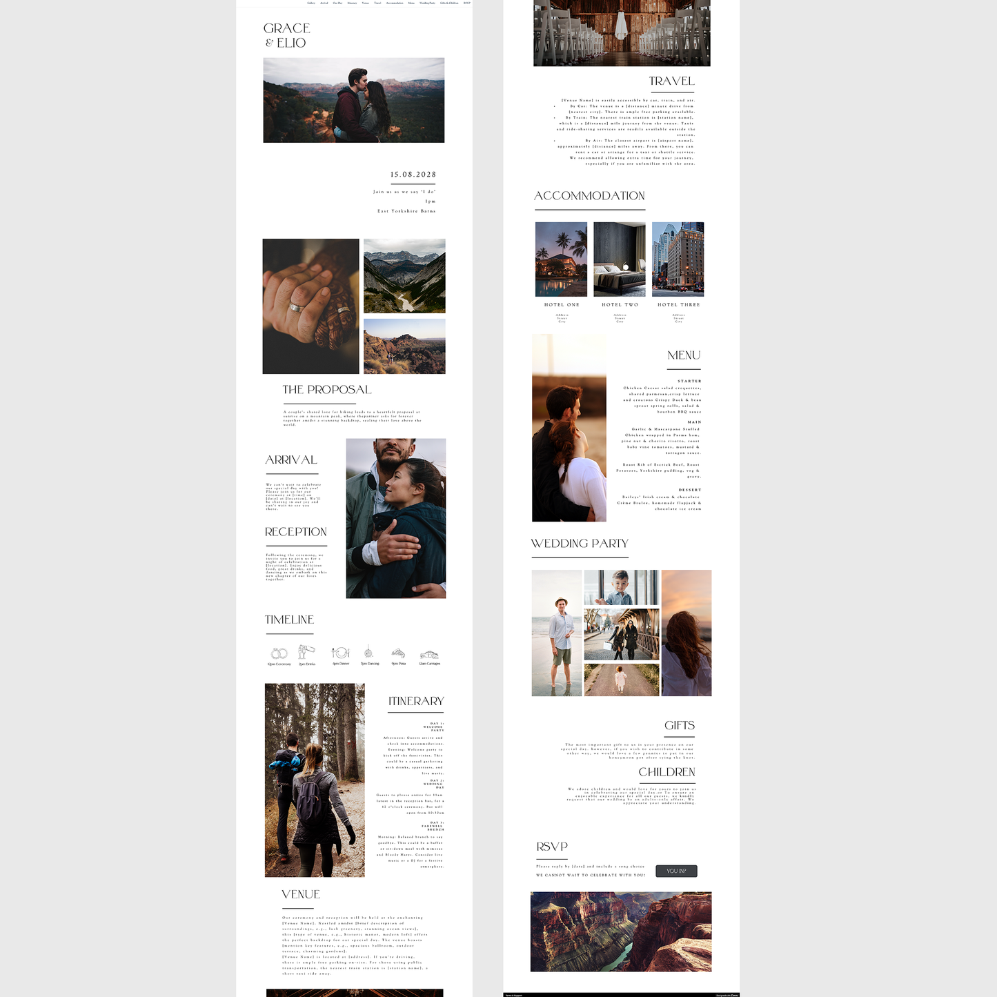 Grace Wedding Website Template - Ivy and Gold Wedding Stationery