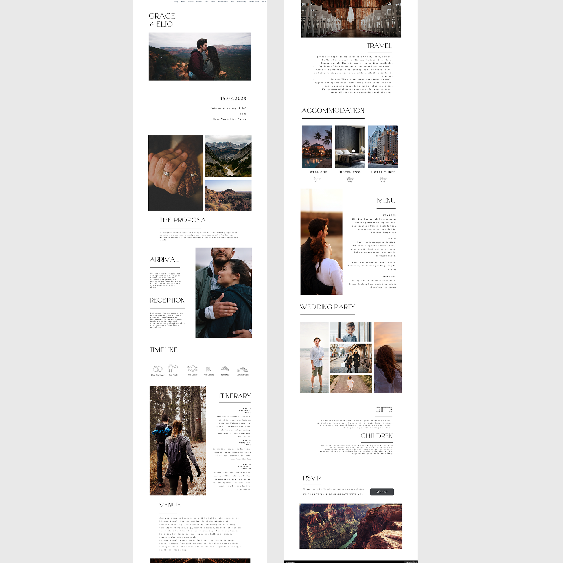 Grace Wedding Website Template - Ivy and Gold Wedding Stationery