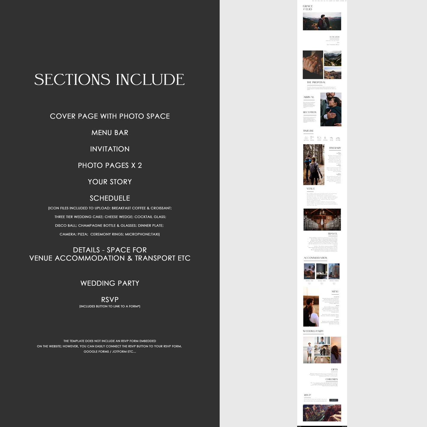 Grace Wedding Website Template - Ivy and Gold Wedding Stationery
