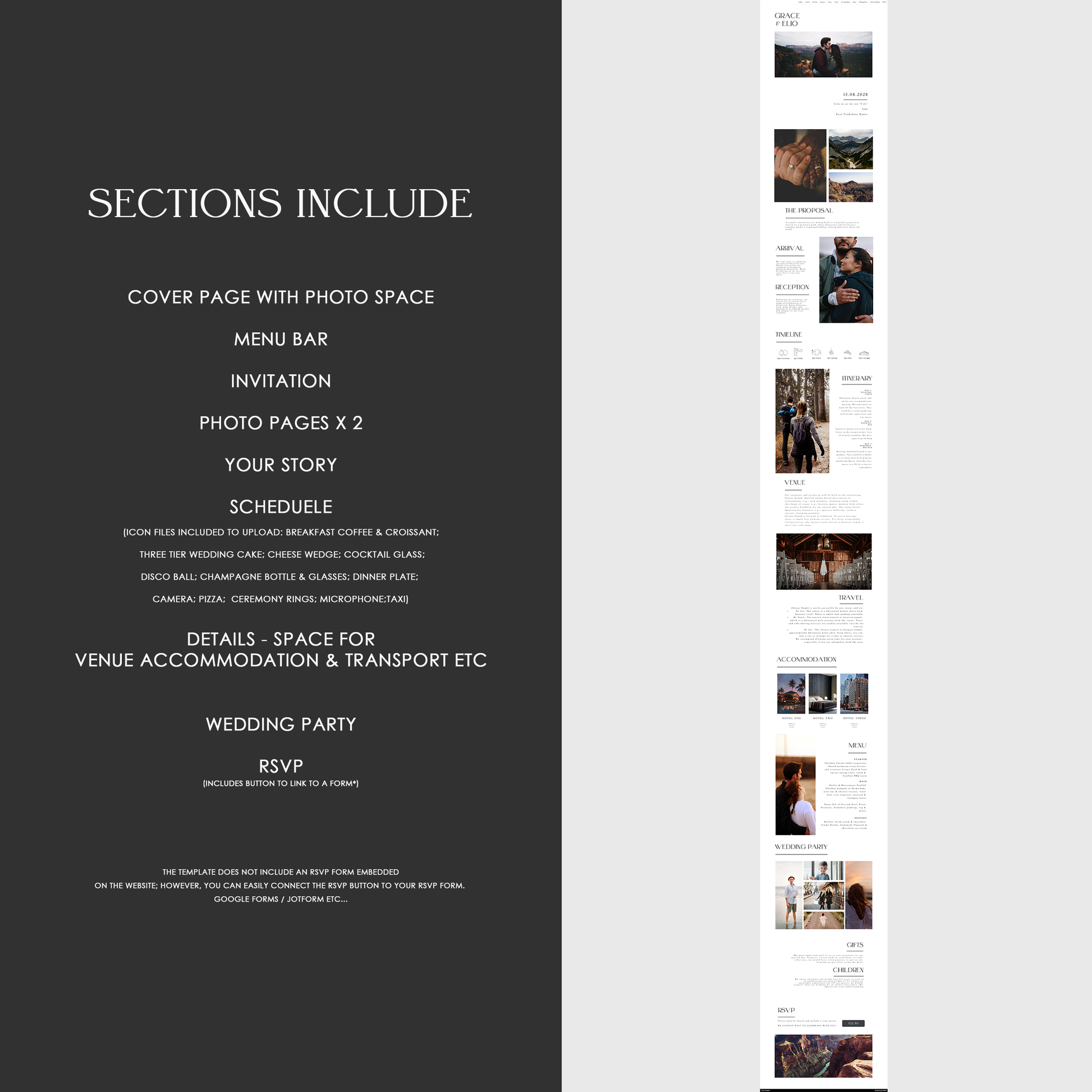 Grace Wedding Website Template - Ivy and Gold Wedding Stationery