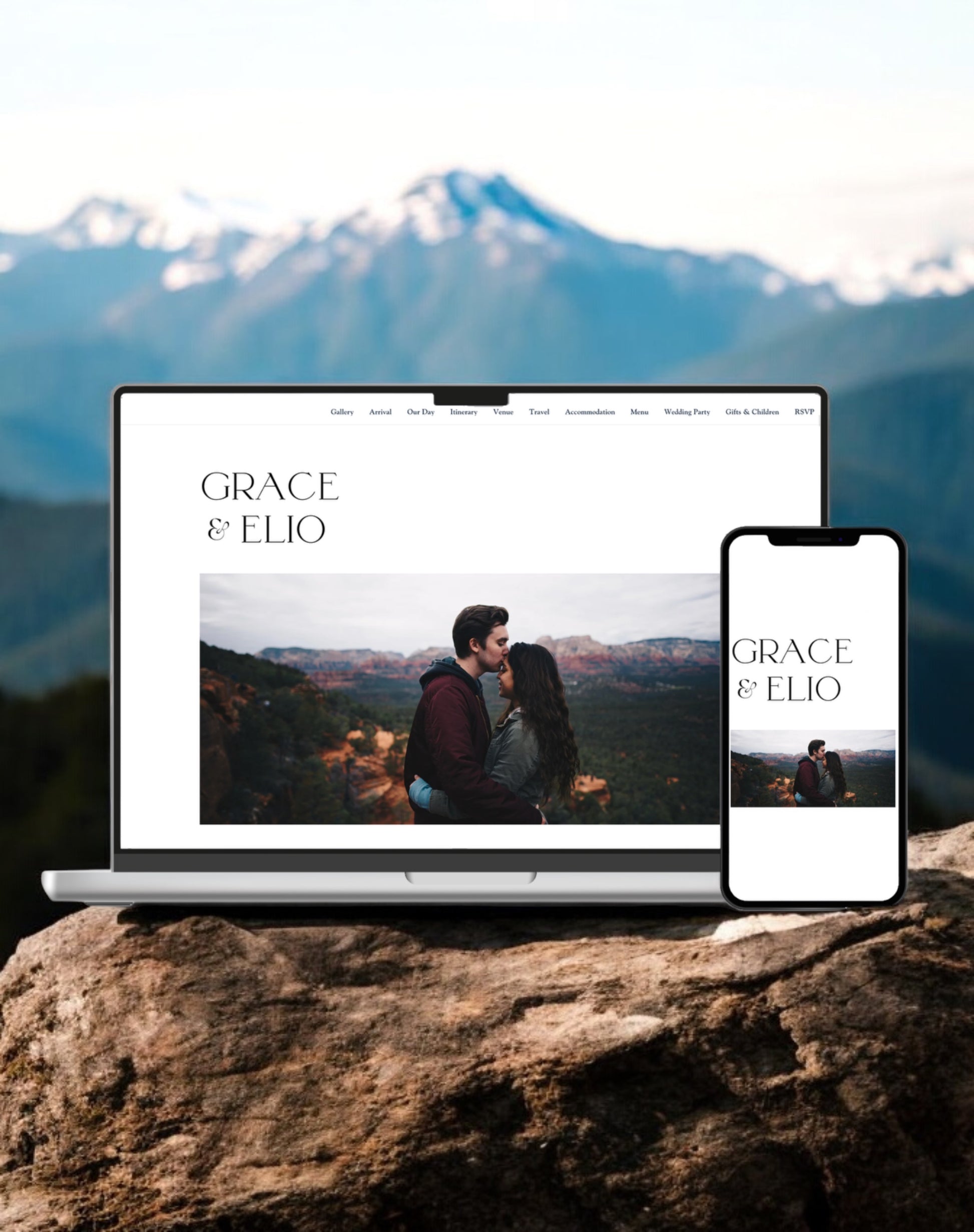 Grace Wedding Website Template - Ivy and Gold Wedding Stationery