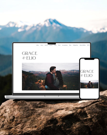 Grace Wedding Website Template - Ivy and Gold Wedding Stationery