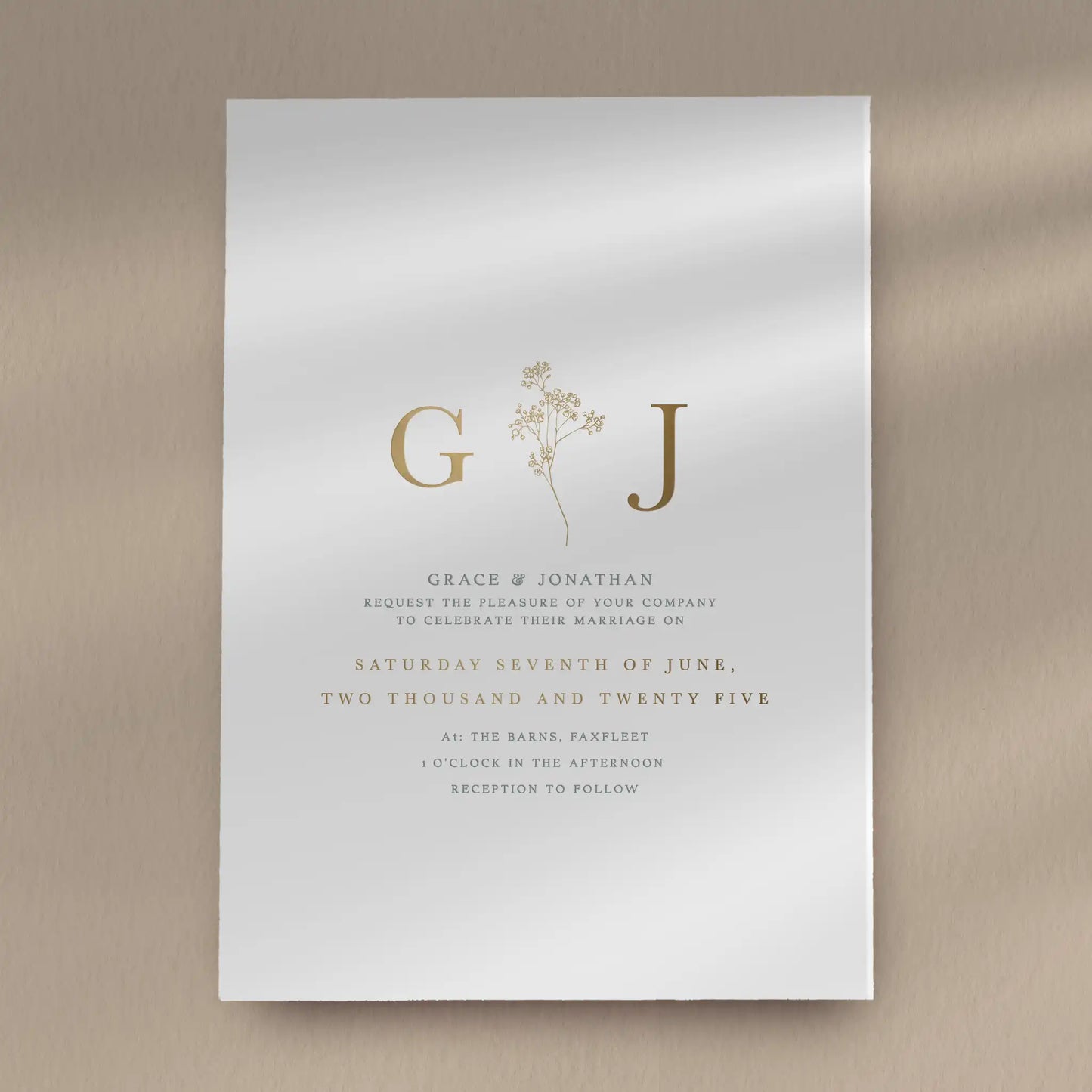 Day Invitation Sample  Ivy and Gold Wedding Stationery Grace  