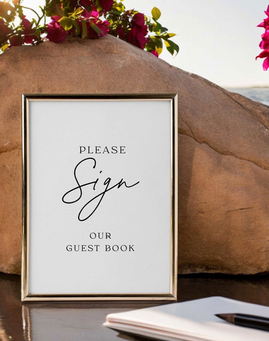 Guest Book Sign - Ivy and Gold Wedding Stationery