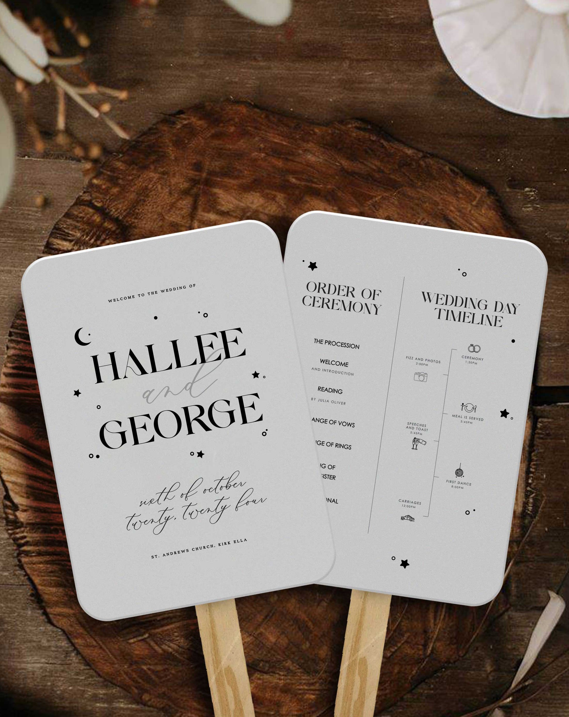 Hallee | Celestial Order Of Service - Ivy and Gold Wedding Stationery