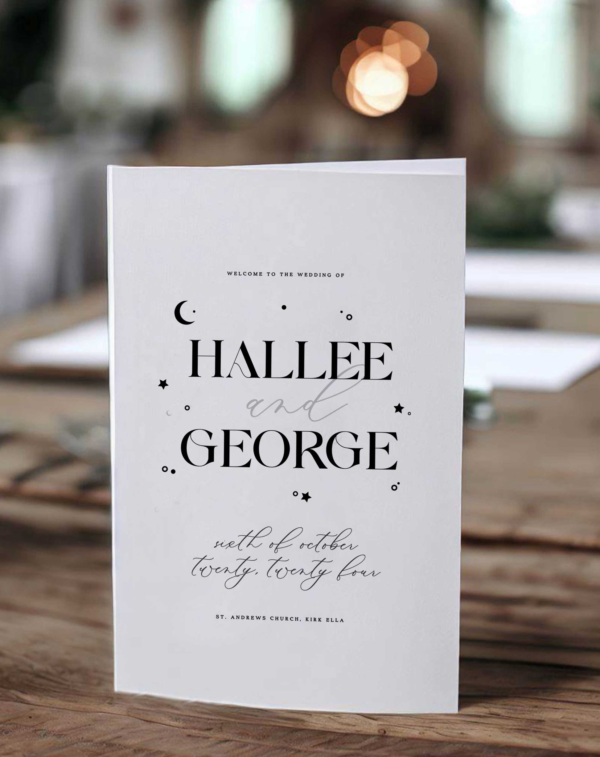 Hallee | Celestial Order Of Service - Ivy and Gold Wedding Stationery
