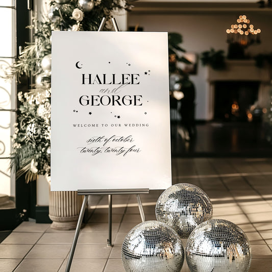 Hallee Celestial Wedding Welcome Sign