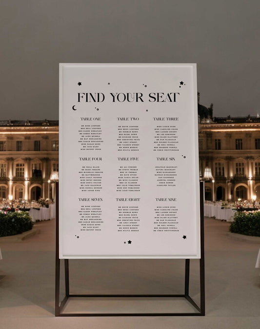 Hallee | Celestial Seating Plan - Ivy and Gold Wedding Stationery