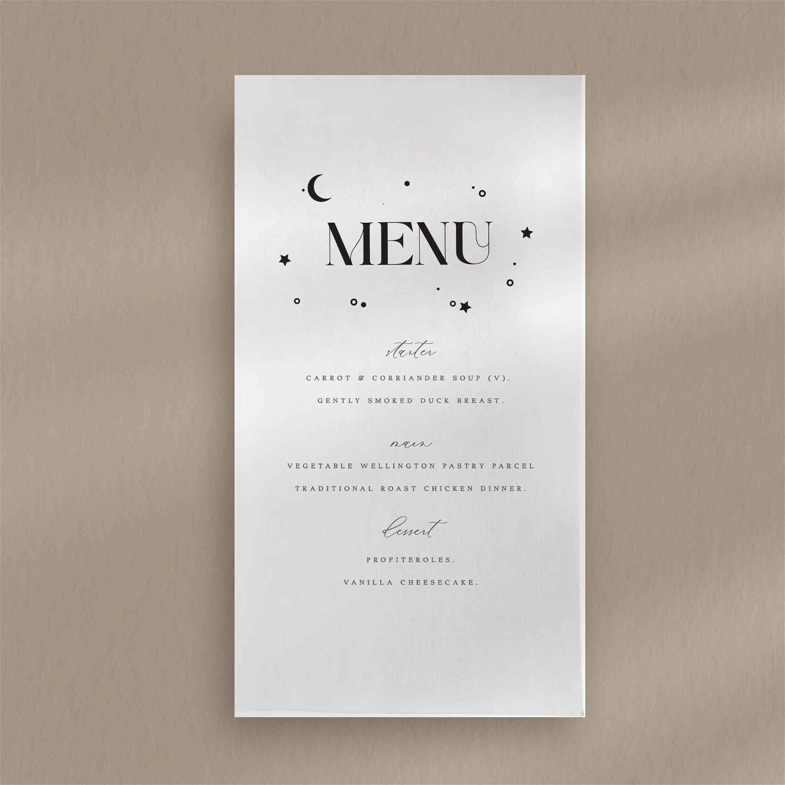 Hallee Menu - Ivy and Gold Wedding Stationery