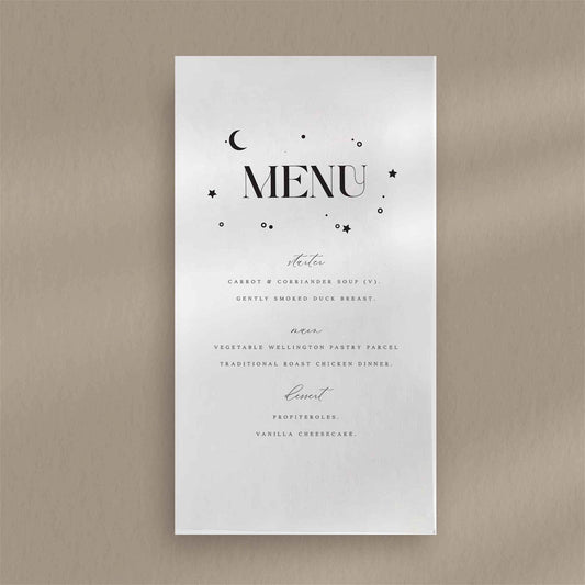 Hallee Menu - Ivy and Gold Wedding Stationery
