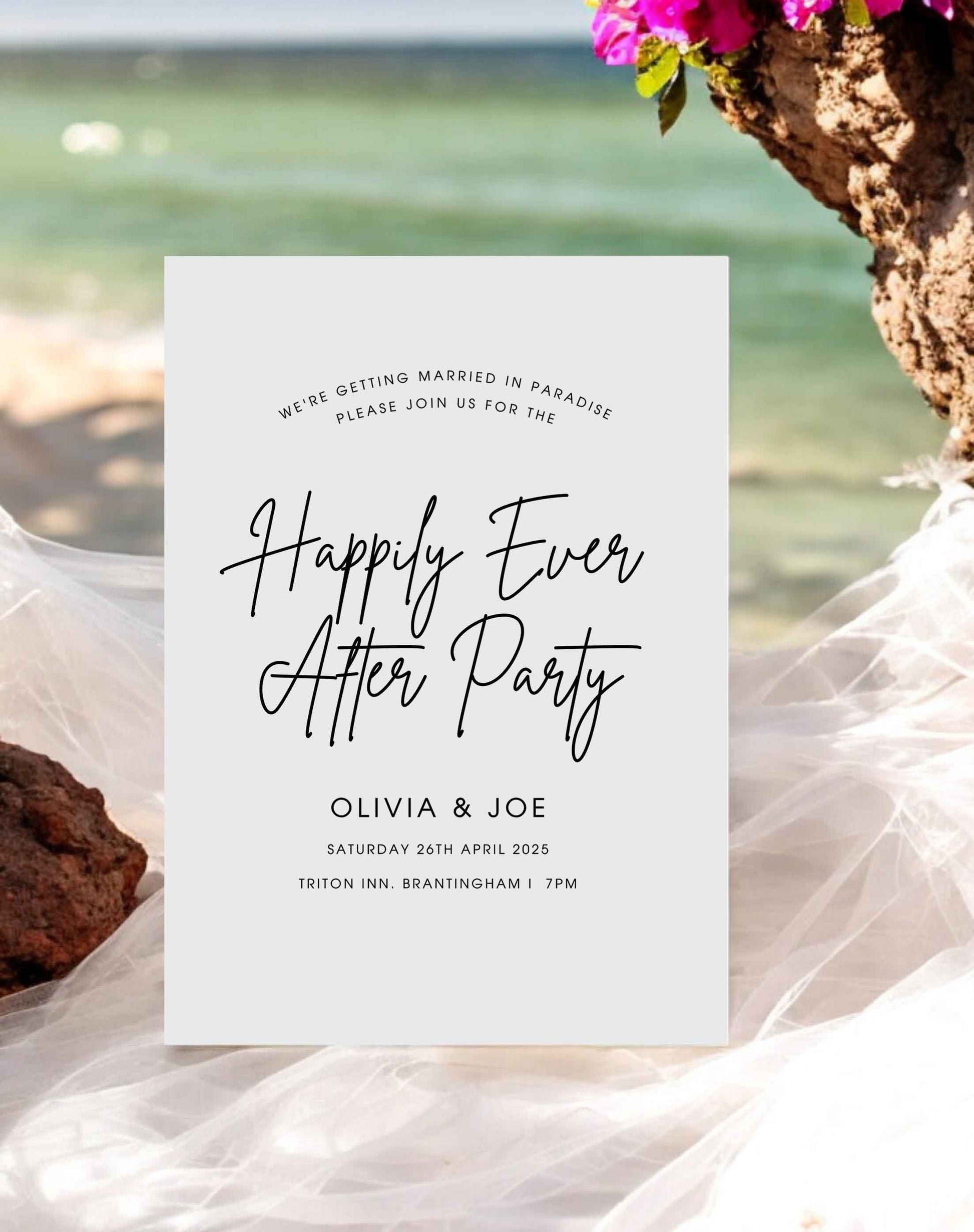 Happily Ever After Reception Invitation - Ivy and Gold Wedding Stationery