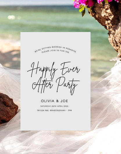 Happily Ever After Reception Invitation - Ivy and Gold Wedding Stationery