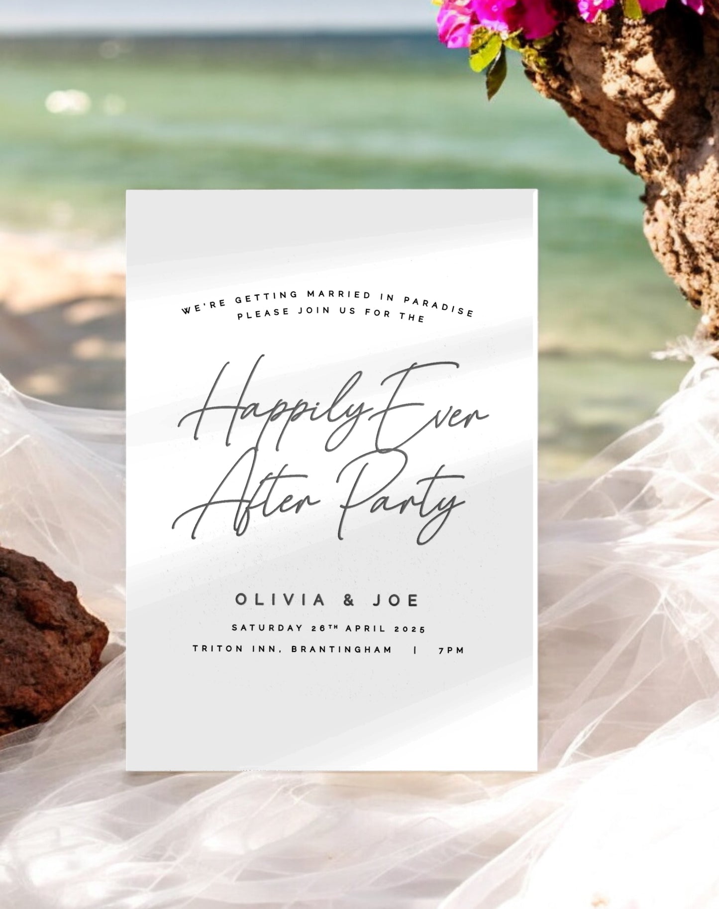 Happily Ever After Reception Invitation - Ivy and Gold Wedding Stationery