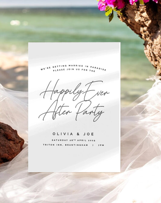Happily Ever After Reception Invitation - Ivy and Gold Wedding Stationery