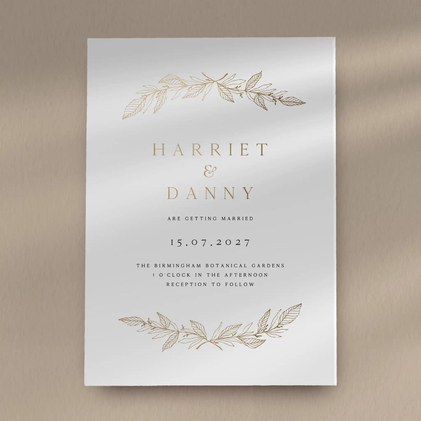 Day Invitation Sample  Ivy and Gold Wedding Stationery Harriet  