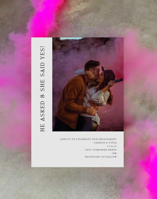 He Asked... Engagement Party Invitation - Ivy and Gold Wedding Stationery