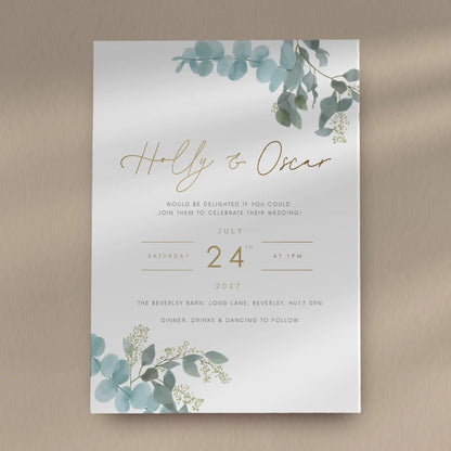 Day Invitation Sample  Ivy and Gold Wedding Stationery Holly  