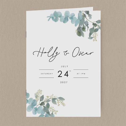 Holly Order Of Service - Ivy and Gold Wedding Stationery