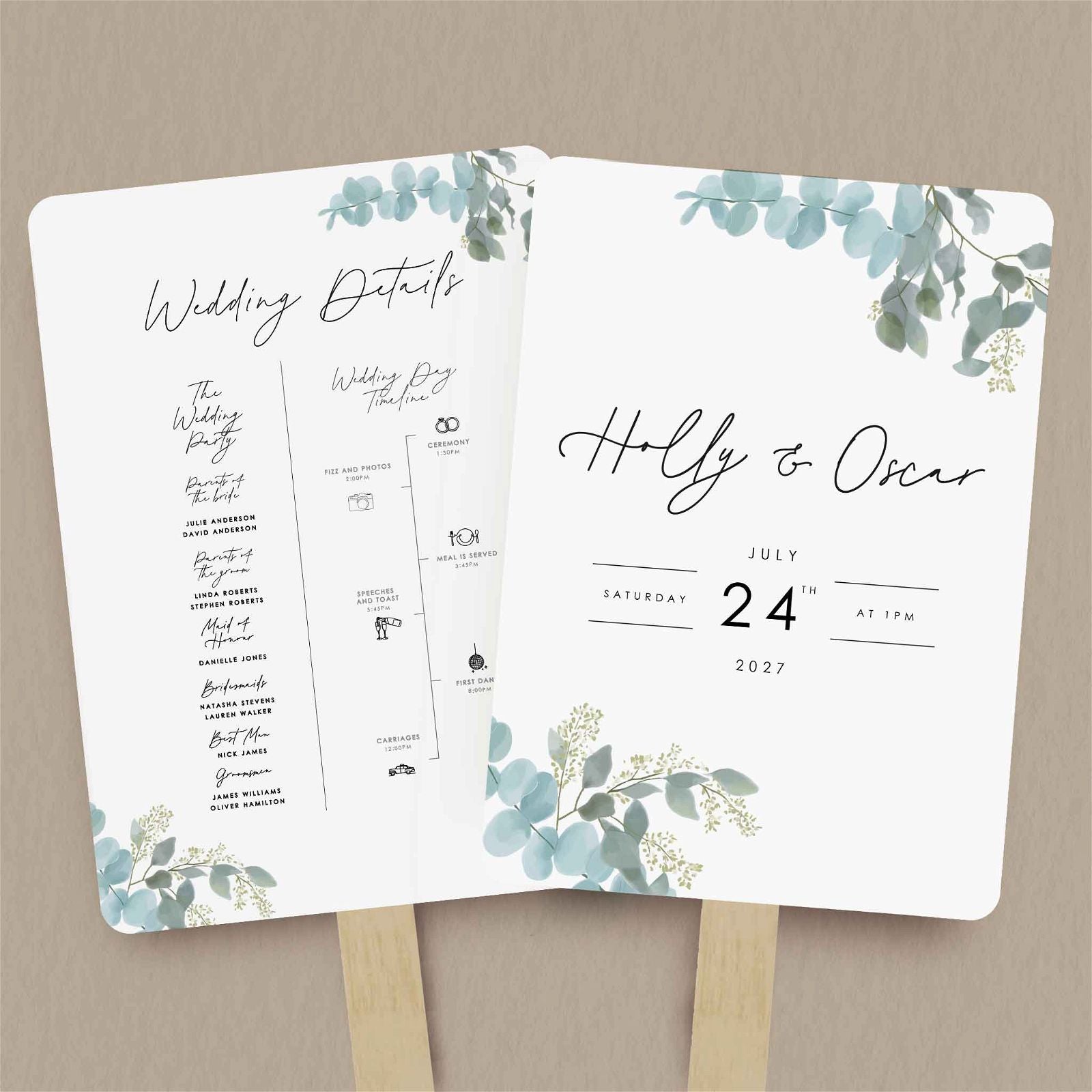 Holly Order Of Service - Ivy and Gold Wedding Stationery