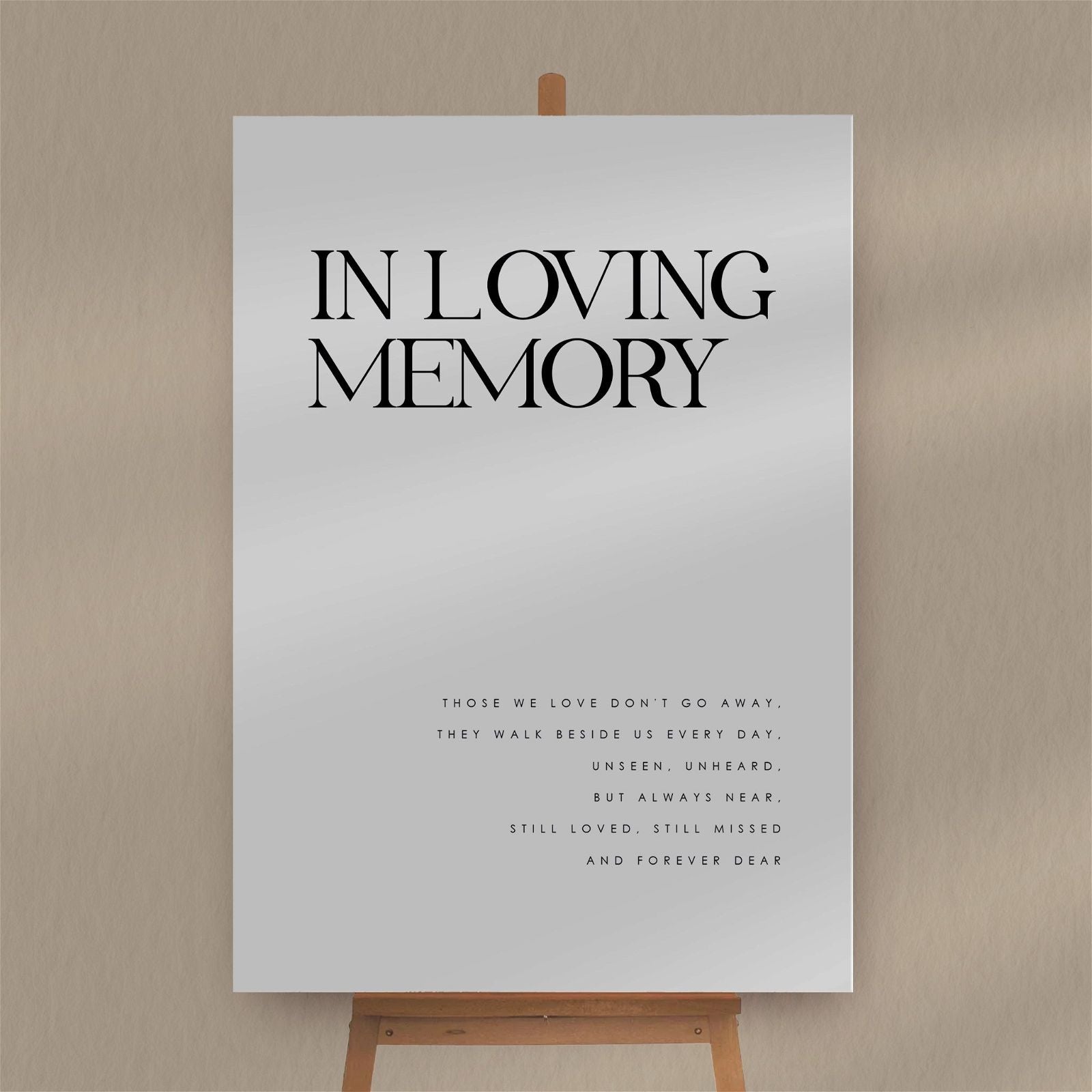 In Loving Memory Sign - Ivy and Gold Wedding Stationery
