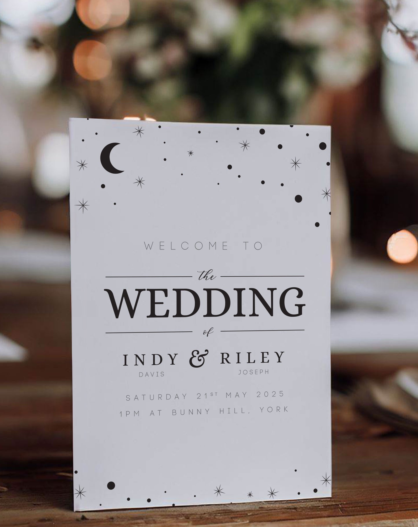 Indy | Moon & Stars Order Of Service - Ivy and Gold Wedding Stationery