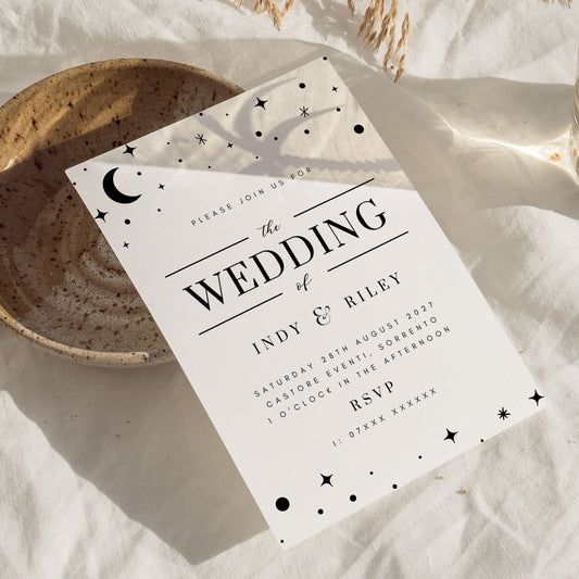 Indy Moon & Stars Wedding Invitation