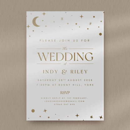 Indy Evening Invitation - Ivy and Gold Wedding Stationery