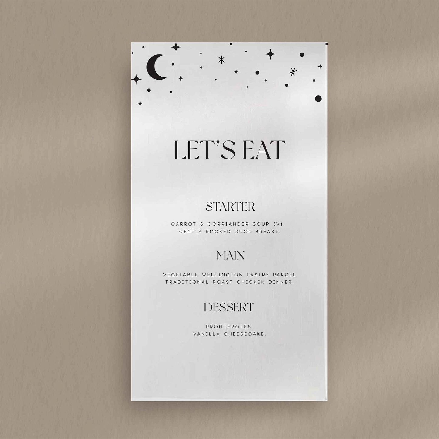 Indy Menu - Ivy and Gold Wedding Stationery
