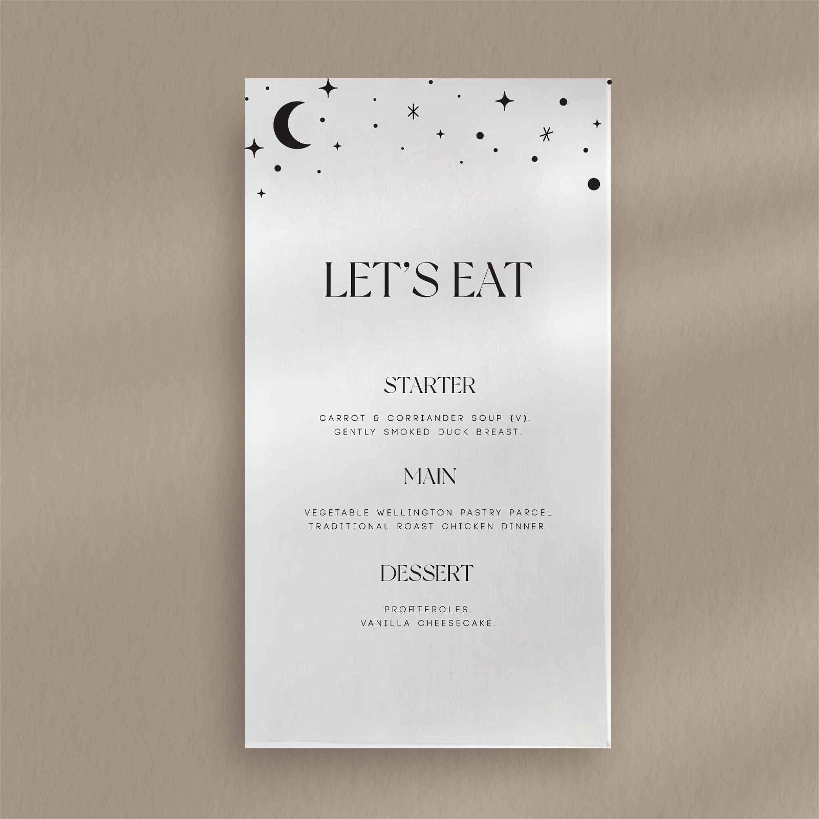 Indy Menu - Ivy and Gold Wedding Stationery