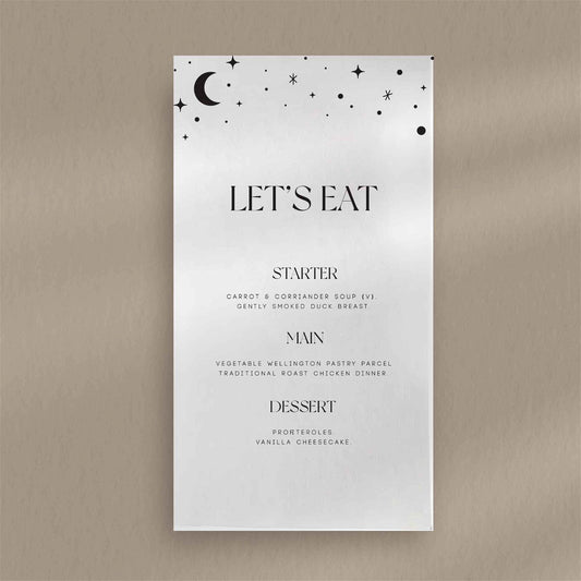 Indy Menu - Ivy and Gold Wedding Stationery