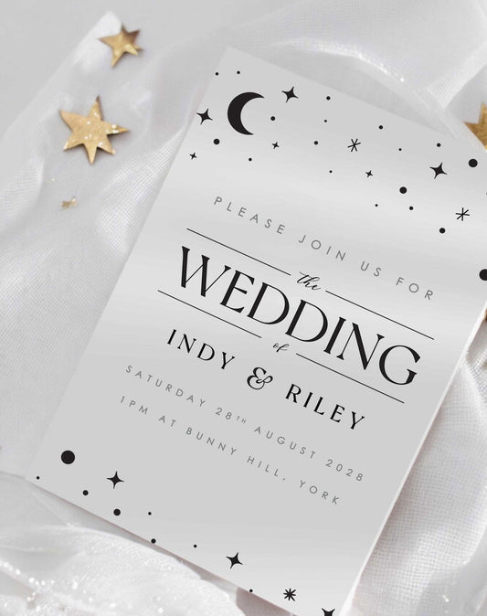 Indy | Moon & Stars Wedding Invitation - Ivy and Gold Wedding Stationery