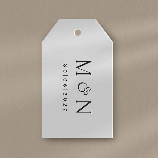 Initials Favour Tags - Ivy and Gold Wedding Stationery