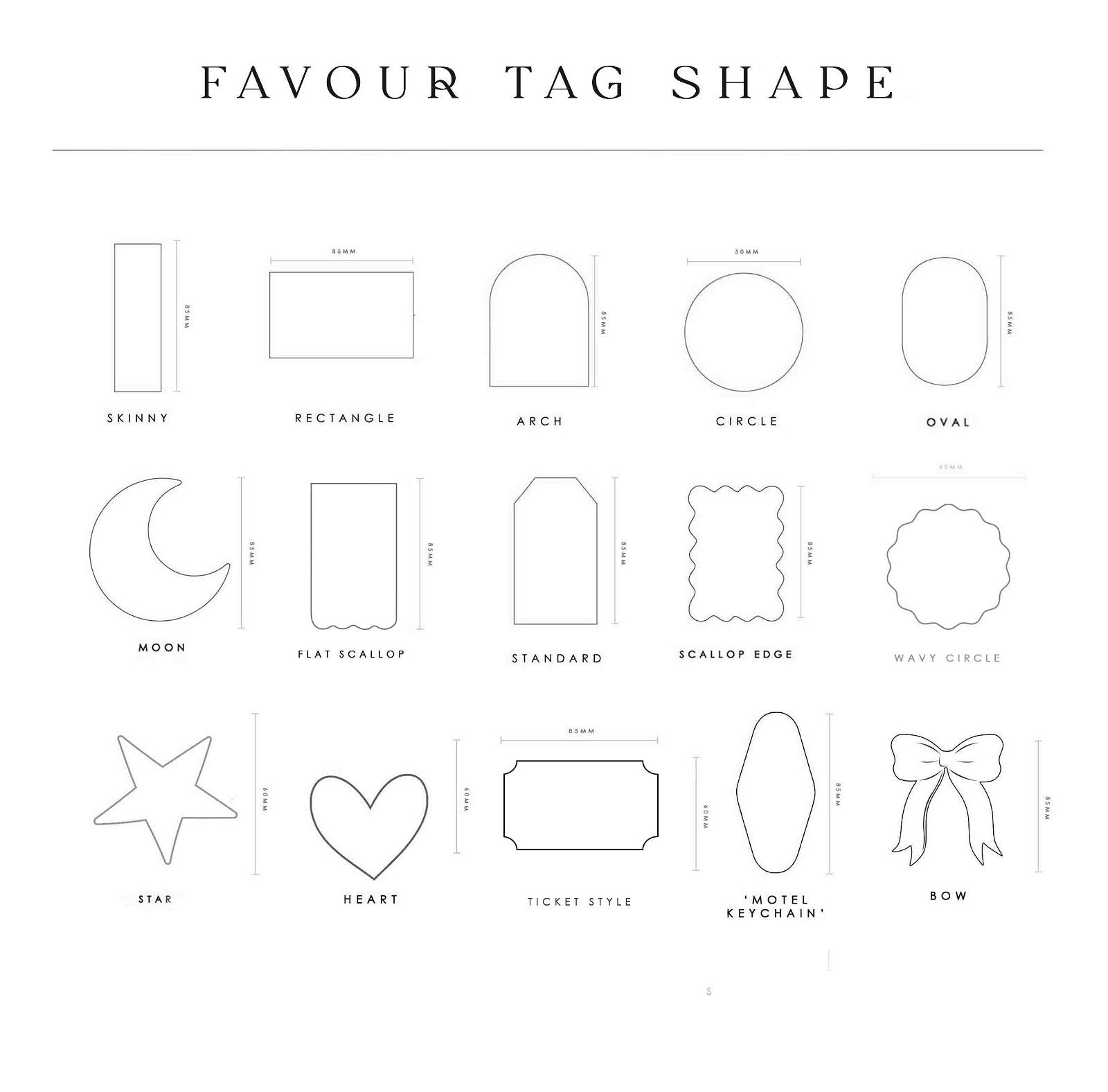 Initials Favour Tags - Ivy and Gold Wedding Stationery